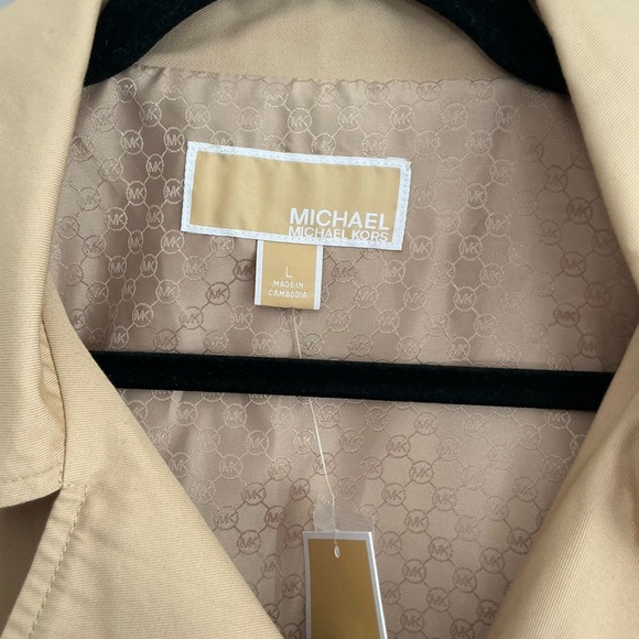 NWT Michael Kors Cropped Trench‎ Coat – Size Large - Picture 3 of 6
